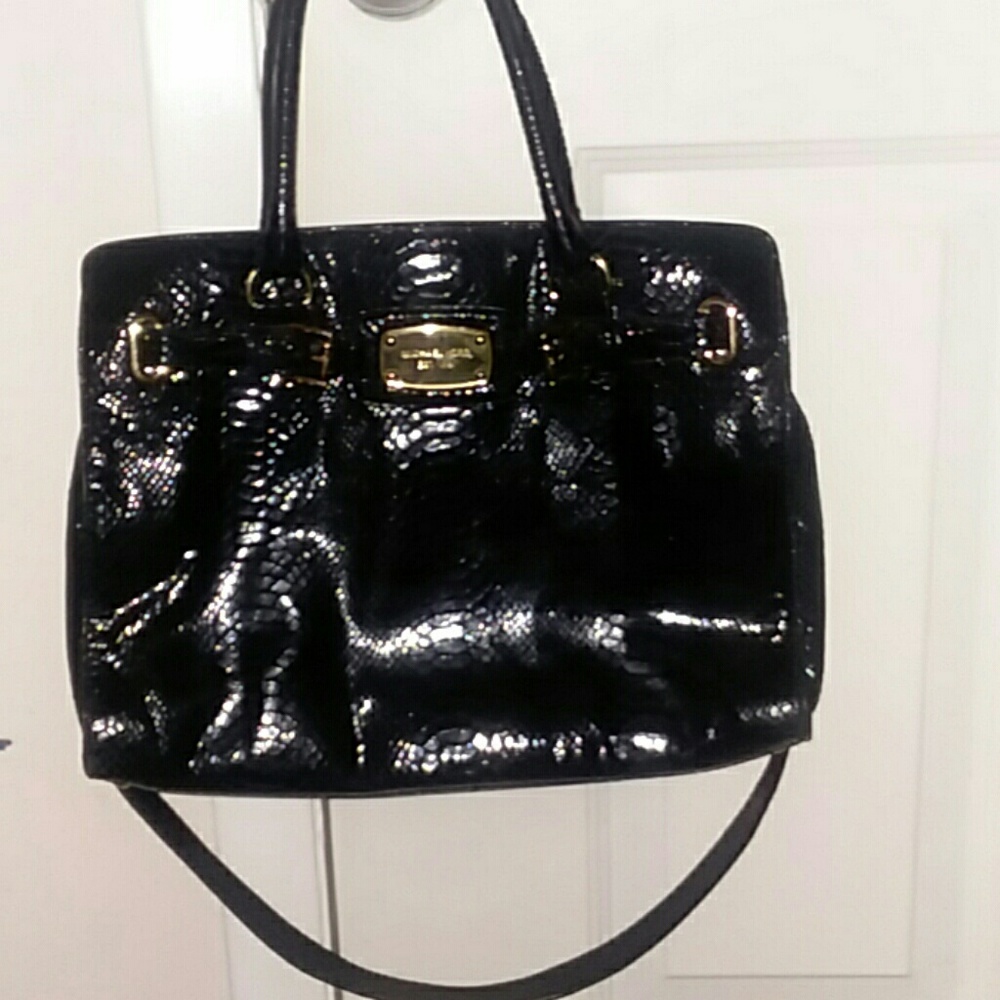 Micheal Kors Black Snakeskin Bag